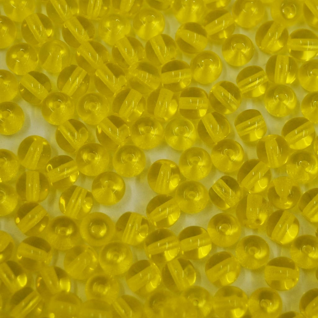 Conta de vidro Transparente Amarelo Canário 6 mm 708590