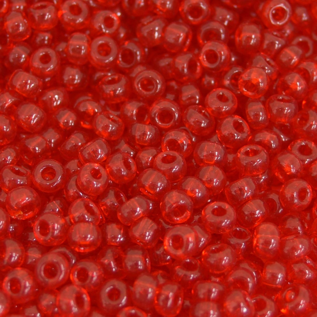 Miçanga 6/0 = 4,1 mm  Transparente vermelho Preciosa / Jablonex