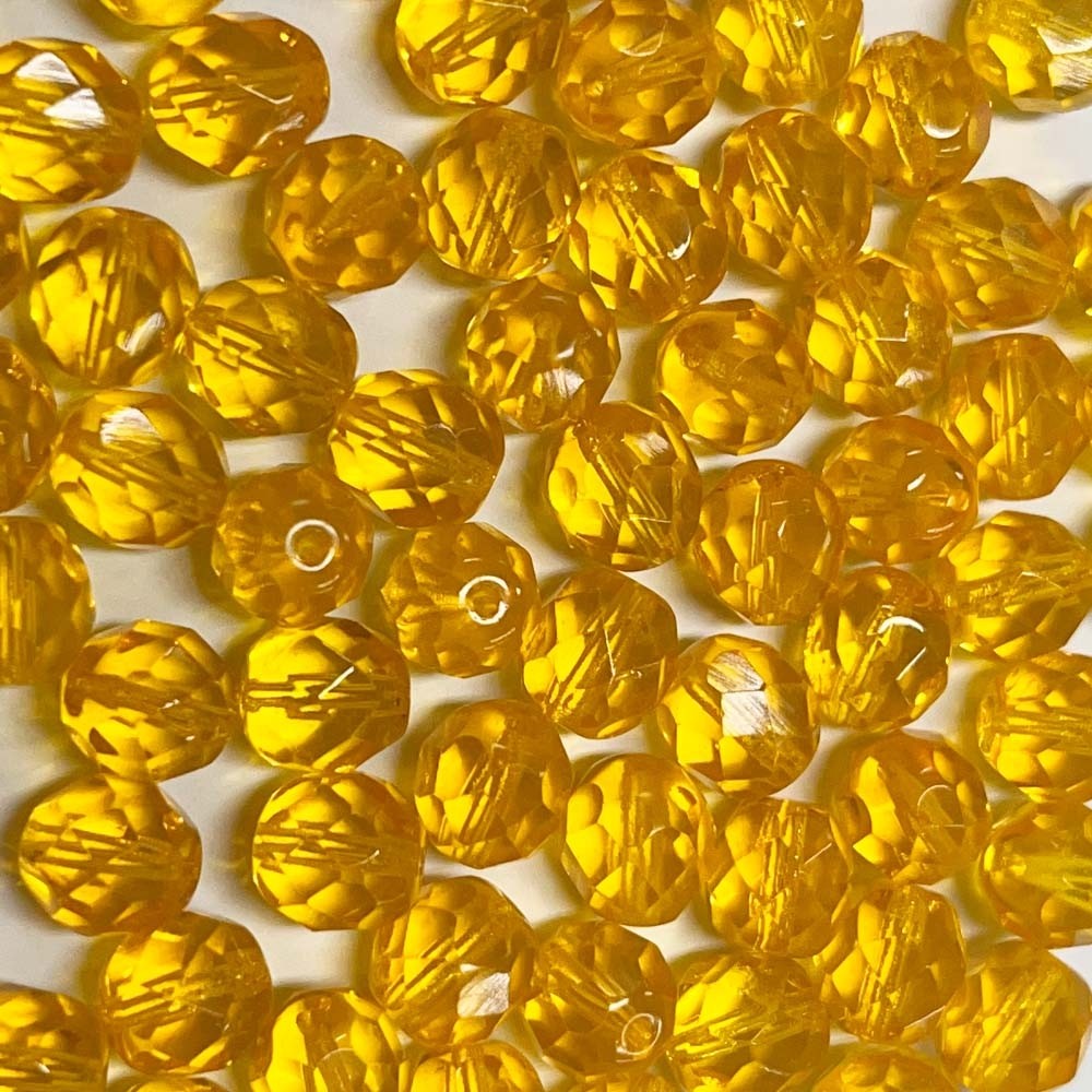 Cristal 8 mm Transparente Especial Amarelo - 100 uni
