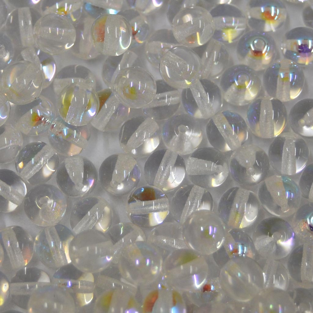 Conta de vidro Transparente Cristal Irizada 8 mm 711461