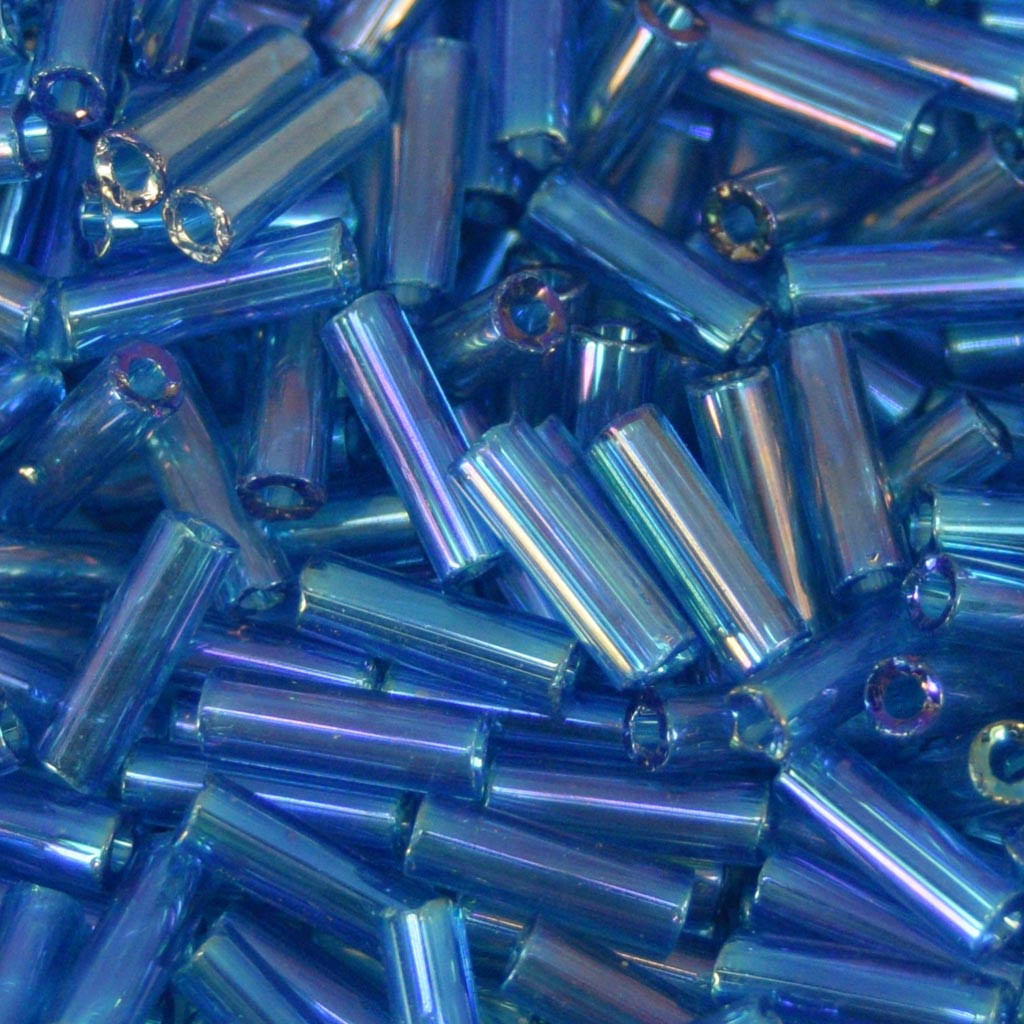 Canutilho3" = 7,0 mm  Transparente Irizado Azul Preciosa / Jablonex