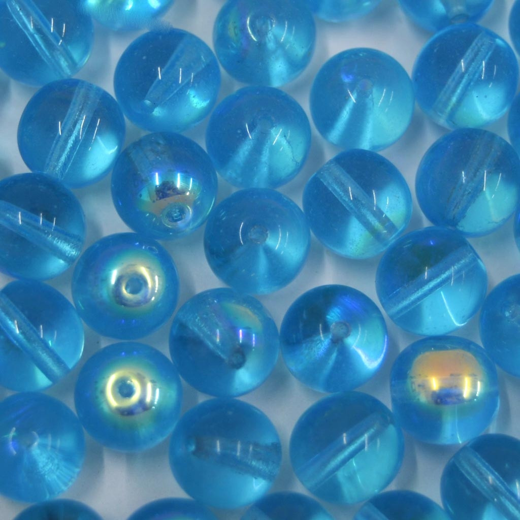 Conta de vidro Transparente Irizado Azul Claro 8 mm 711481