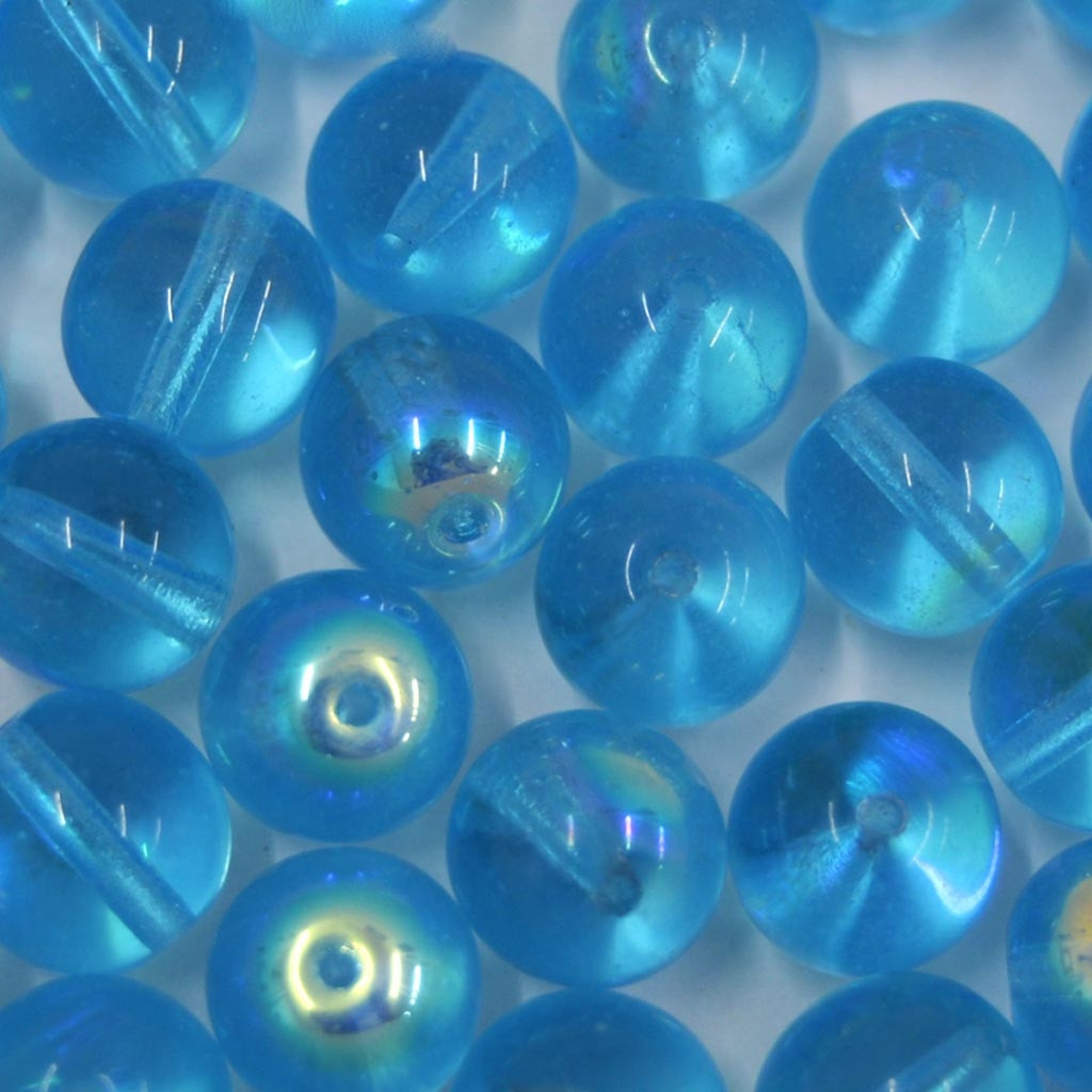 Conta de vidro Transparente Irizado Azul 12 mm 711504