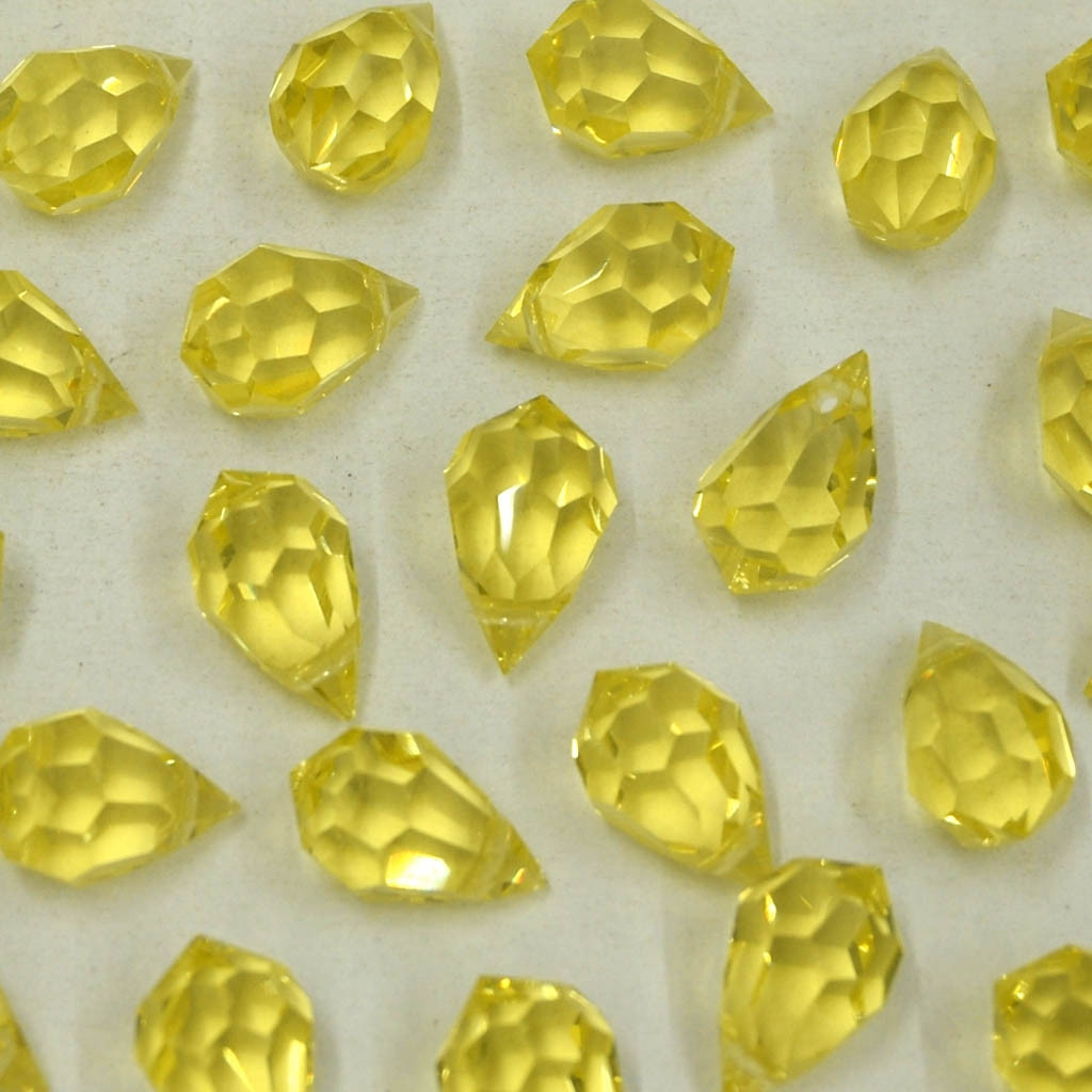 Cristal Gota Pendant MC Machine Cut  Drop Transparente Amarelo Jonquil 10 x 6 mm 711656