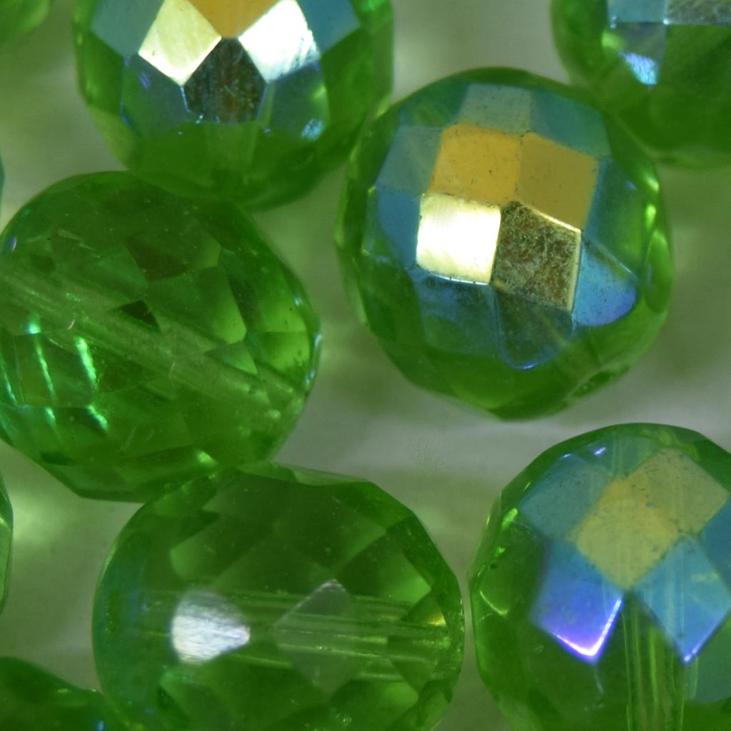 Cristal 14 mm Transparente Irizado Verde 711734
