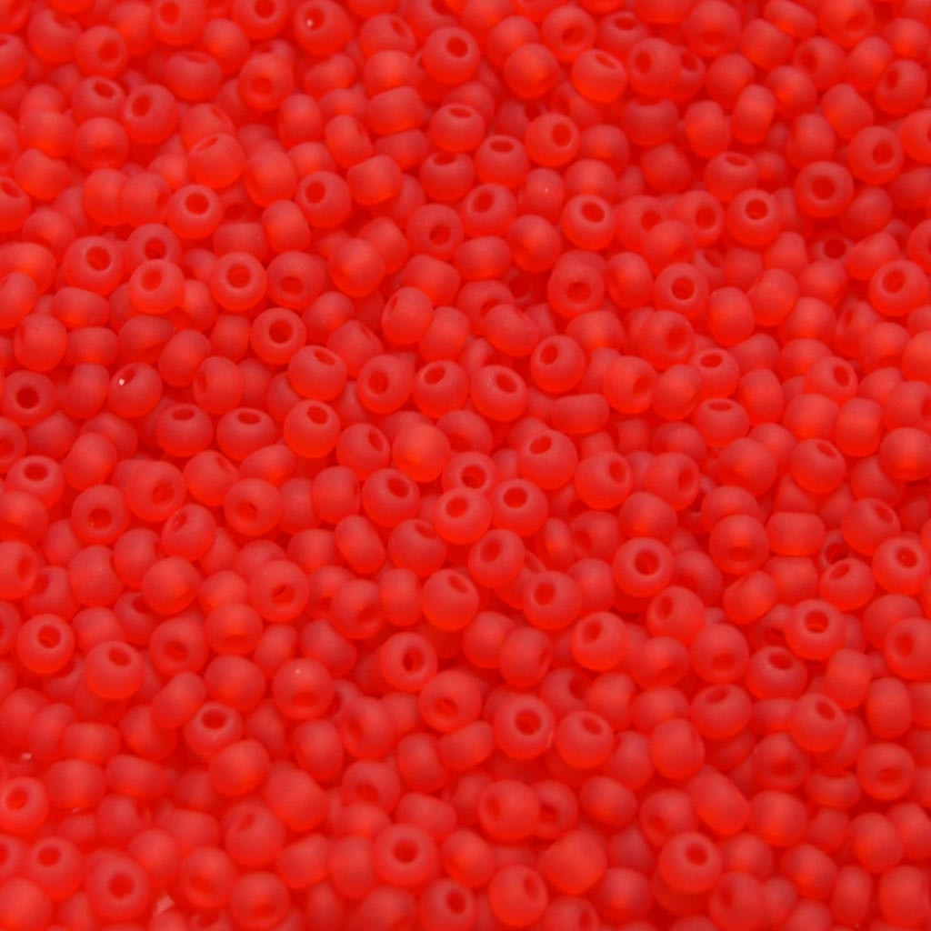 Miçanga 9/0  = 2,6 mm Opaca Matizada Transparente Vermelha Preciosa / Jablonex