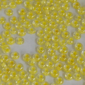 Miçanga 6/0= 4,1 mm  Cristal Lined amarelo Preciosa / Jablonex