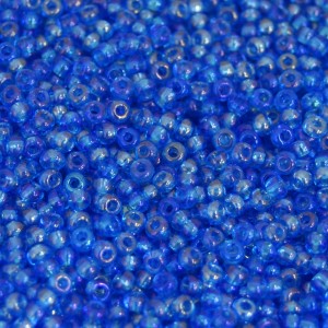 Miçanga 9/0 = 2,6 mm Transparente/Irizado Azul Preciosa / Jablonex
