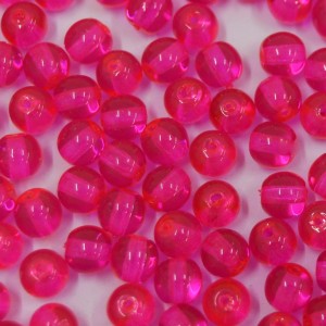 Conta de vidro Transparente Pintado Rosa Pink 5 mm 710946