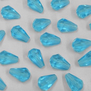 Cristal Gota Pendant MC Machine Cut  Drop Azul Aqua Bohemica 10 x 7 mm 710970