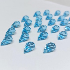 Cristal Gota Pendant MC Machine Cut  Drop Transparente Azul Aqua Bohemica 15 x 9 mm 711067