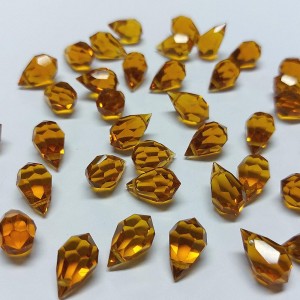Cristal Gota Pendant MC Machine Cut  Drop Transparente Amarelo Ouro 10 x 6 mm 711084
