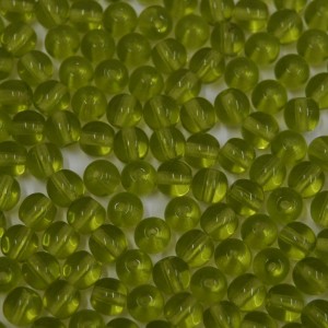 Conta de vidro Transparente Verde Oliva 5 mm 711187