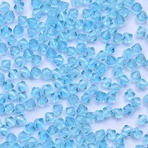 Balão 4 mm Transparente Cristal Lapidado Azul Aqua Bohemica 711202