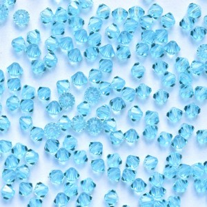 Balão 4 mm Transparente Cristal Lapidado Azul Aqua Bohemica 711329