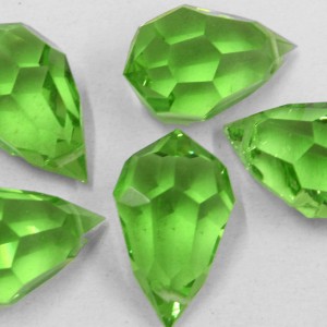 Cristal Gota Pendant MC Machine Cut  Drop Transparente Verde Peridot 12 x 20 mm 711457