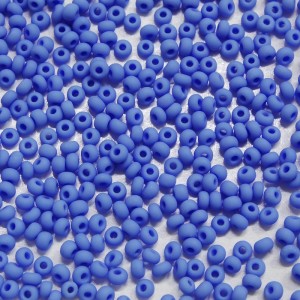 Miçanga 9/0 = 2,6 mm matt Matizadaopaca azul Preciosa / Jablonex